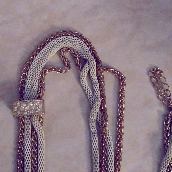 Cream, Gold, and sparkle necklace - Picture 3 of 3